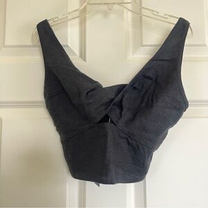 Abercrombie & Fitch Charcoal Crop Top